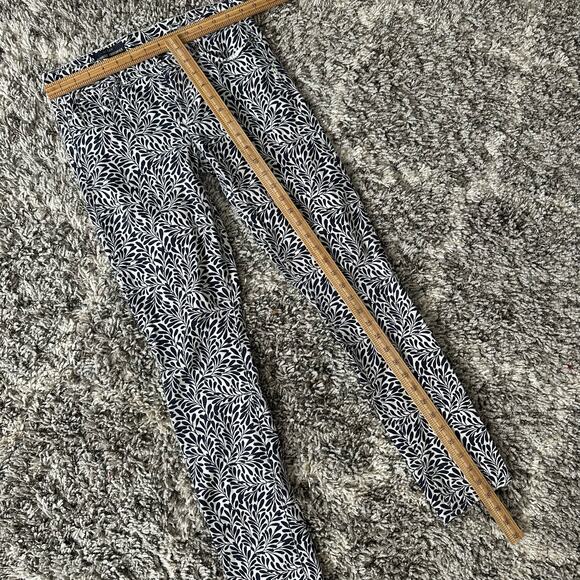 J. Crew Midrise Toothpick Fern Leaf Print Jeans Blue White Pants Skinny 27 27R - Picture 9 of 10